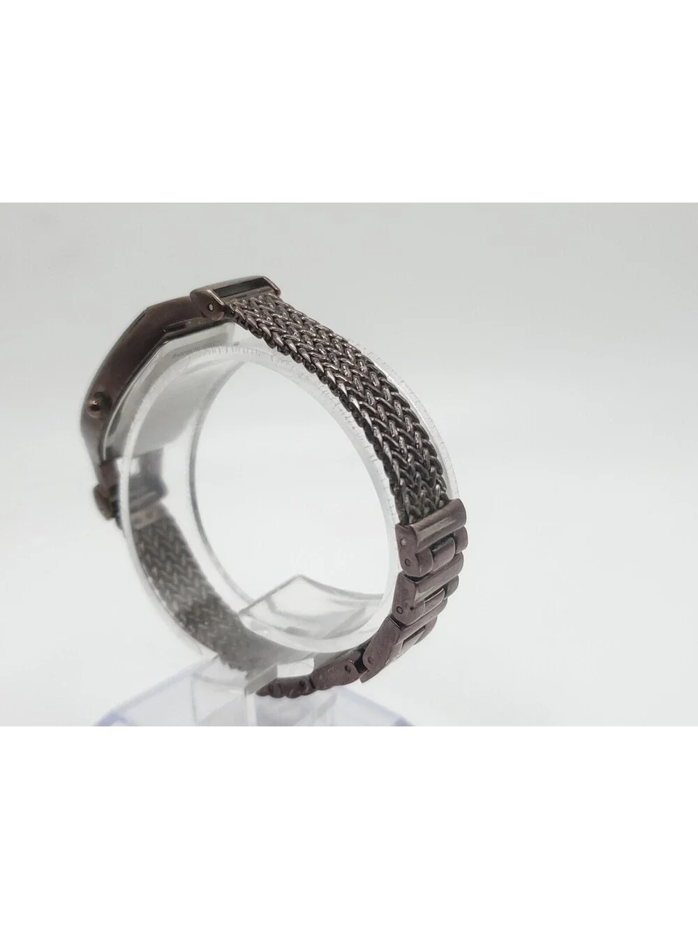 Anne Klein Diamond Quartz Watch New Battery Brown Dial 20mm